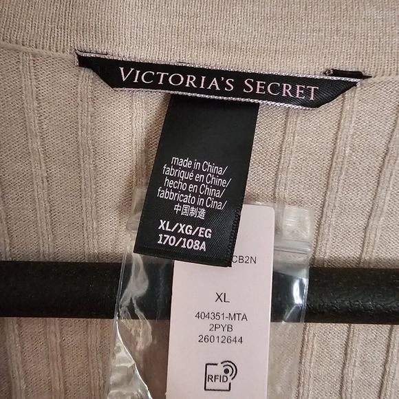 Victoria's Secret Light Pink Long Open-Front Cardigan Sweater Dress Size XL NWT - Picture 3 of 9